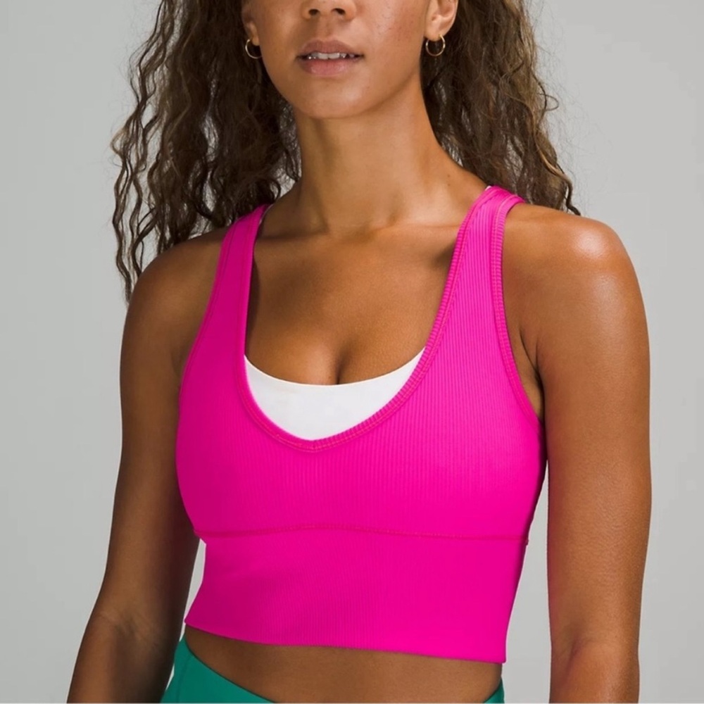 Lululemon Hot Pink Ribbed Power Pivot Tank Top